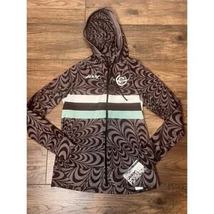 Zoot Full Zip Triathlon Run Thermo Hoodie Sz Small Gray Black Green NWT